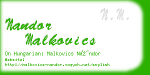 nandor malkovics business card